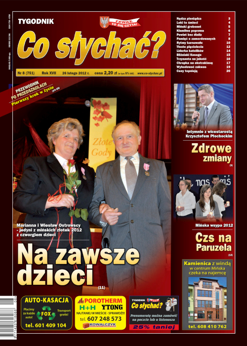 Okładka gazety Co słychać? - nr 8 (751) 2012